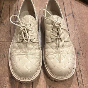 NastyGal quilted platform loafers- faux leather